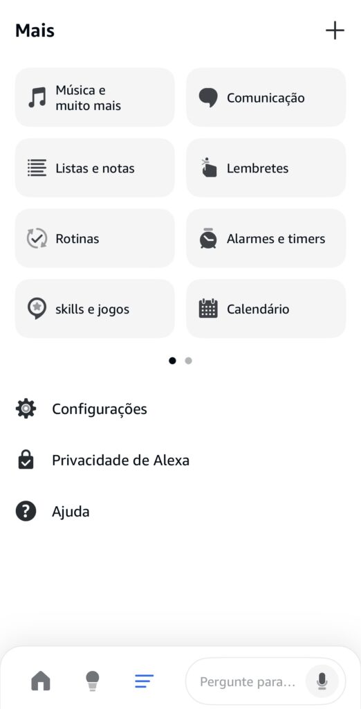 Tela do smartphone mostrando o passo a passo de como conectar o smart life na alexa.