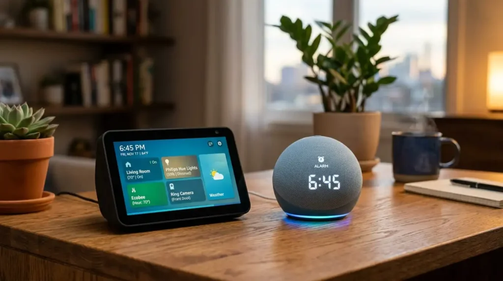 Echo Show 5 ou Echo Dot 5 com Relógio